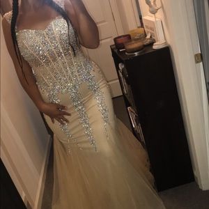 Glitz champagne mermaid style dress